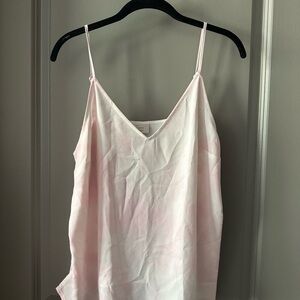 A New Day Pink and White Spaghetti Strap Top